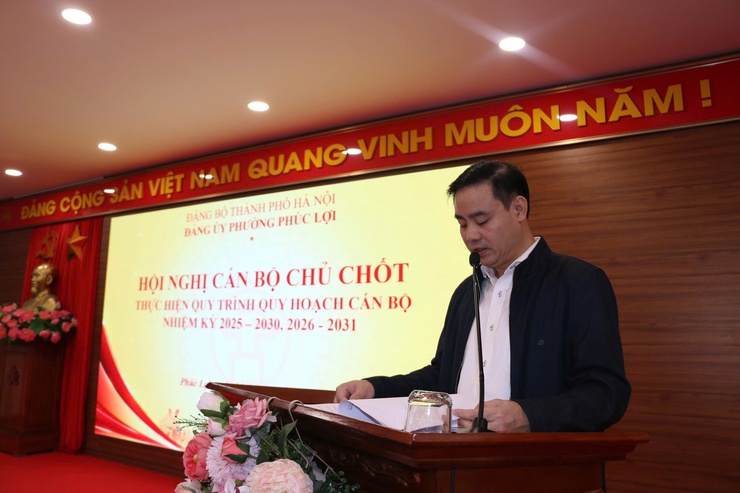 Đảng ủy phường Phúc Lợi tổ chức Hội nghị thực hiện quy trình quy hoạch cán bộ nhiệm kỳ 2025-2030, 2026-2031- Ảnh 2.