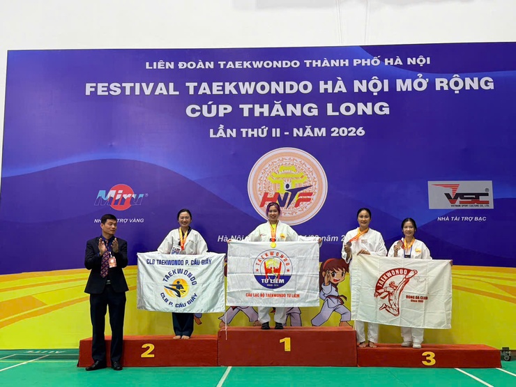 Đoàn vận động viên phường Từ Liêm giành nhiều thành tích tại Festival Taekwondo Hà Nội mở rộng năm 2026- Ảnh 3.