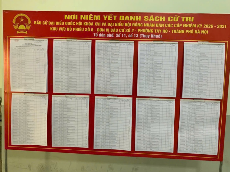 Phường Tây Hồ hoàn thành niêm yết danh sách cử tri phục vụ bầu cử Quốc hội khóa XVI và HĐND các cấp nhiệm kỳ 2026 - 2031- Ảnh 7.