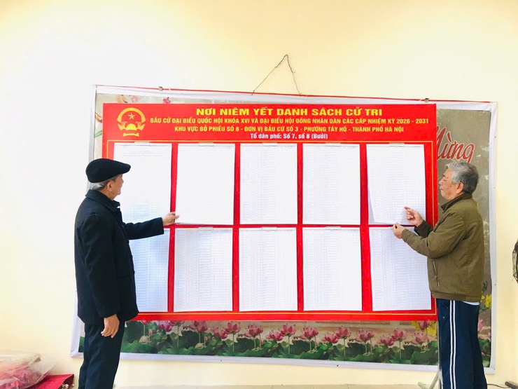 Phường Tây Hồ hoàn thành niêm yết danh sách cử tri phục vụ bầu cử Quốc hội khóa XVI và HĐND các cấp nhiệm kỳ 2026 - 2031- Ảnh 16.