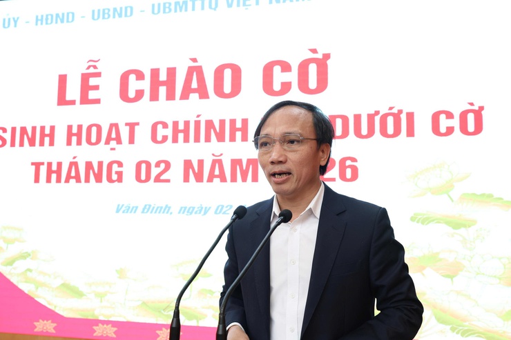 XÃ VÂN ĐÌNH TỔ CHỨC LỄ CHÀO CỜ VÀ SINH HOẠT CHÍNH TRỊ DƯỚI CỜ THÁNG 2/2026- Ảnh 2.