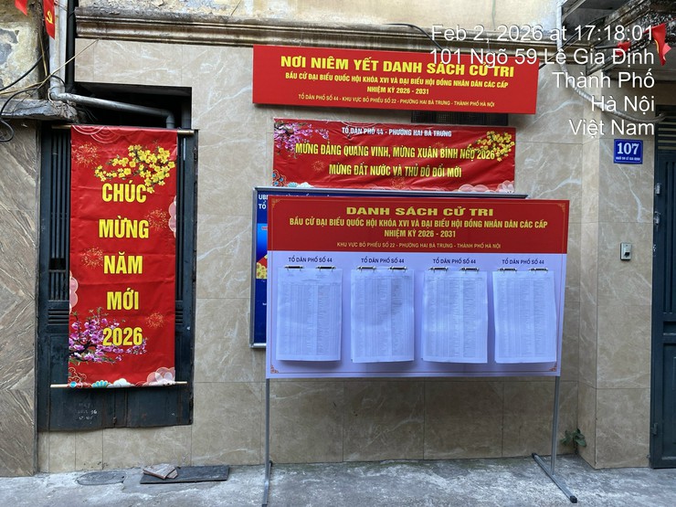 Phường Hai Bà Trưng: Niêm yết danh sách cử tri bầu cử đại biểu Quốc hội khóa XVI và bầu cử đại biểu Hội đồng nhân dân các cấp nhiệm kỳ 2026 - 2031.- Ảnh 7.