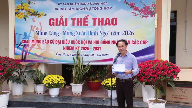 Khai mạc Giải bóng chuyền hơi mừng Đảng, mừng Xuân, chào mừng bầu cử đại biểu Quốc hội và HĐND các cấp nhiệm kỳ 2026–2031.- Ảnh 1.