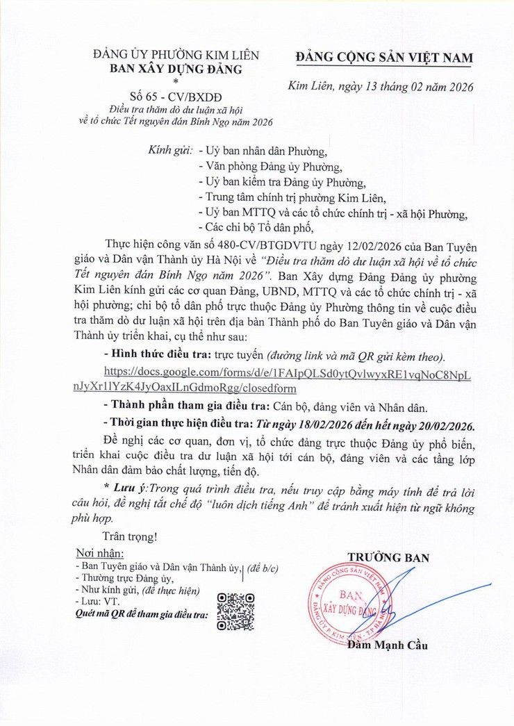ĐIỀU TRA THĂM DÒ DƯ LUẬN XÃ HỘI TRONG DỊP NGHỈ TẾT NGUYÊN ĐÁN BÍNH NGỌ BẰNG HÌNH THỨC TRỰC TUYẾN- Ảnh 1.