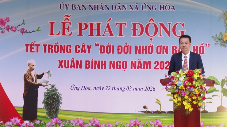 UBND XÃ TỔ CHỨC LỄ PHÁT ĐỘNG “TẾT TRỒNG CÂY ĐỜI ĐỜI NHỚ ƠN BÁC HỒ” XUÂN BÍNH NGỌ 2026- Ảnh 2.