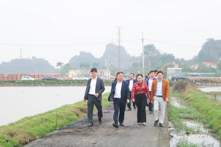 Các đồng chí lãnh đạo xã Quốc Oai kiểm tra tình hình sản xuất vụ Xuân năm 2026- Ảnh 1.