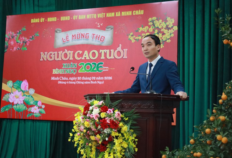 Xã Minh Châu mừng thọ người cao tuổi dịp xuân Bính Ngọ 2026.- Ảnh 1.