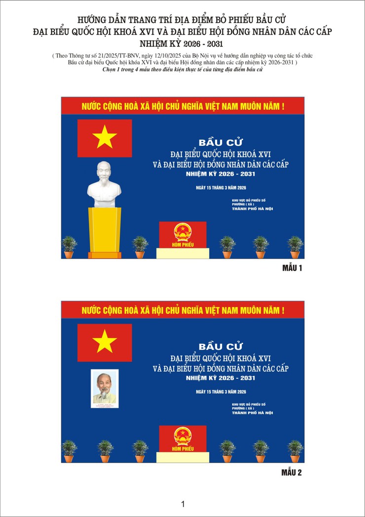 Hướng dẫn thực hiện trang trí điểm bầu cử đại biểu Quốc hội khóa XVI và đại biểu HĐND các cấp nhiệm kỳ 2026–2031- Ảnh 3.