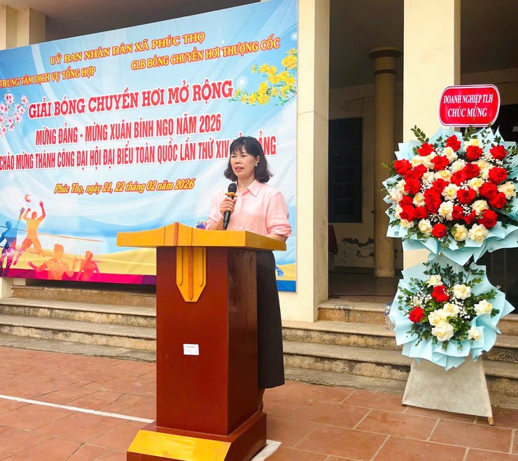 Sôi nổi Giải bóng chuyền hơi mở rộng xã Phúc Thọ mừng Đảng – mừng Xuân năm 2026- Ảnh 1.