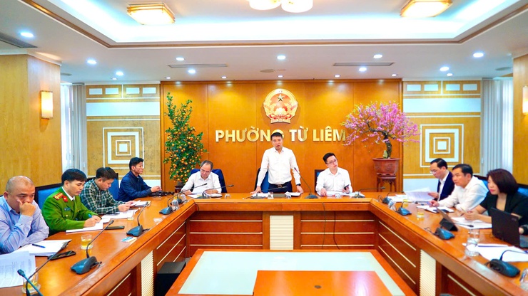 Phường Từ Liêm giao ban tiến độ dự án công viên hồ điều hòa Phú Đô- Ảnh 1.