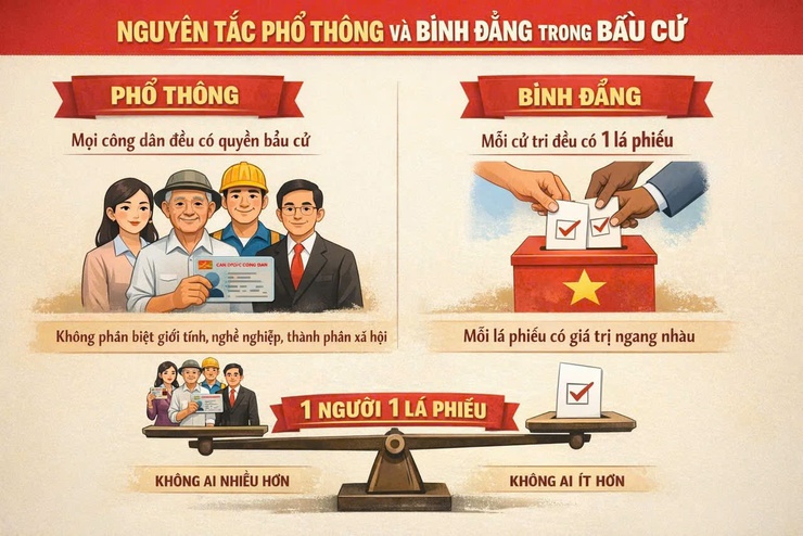 Nguyên tắc phổ thông và bình đẳng trong bầu cử - Ảnh 1.