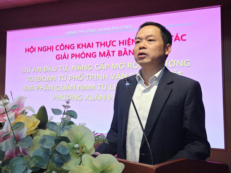 Phường Xuân Phương tổ chức Hội nghị công khai thực hiện công tác GPMB Dự án mở rộng đường 70 - Ảnh 8.