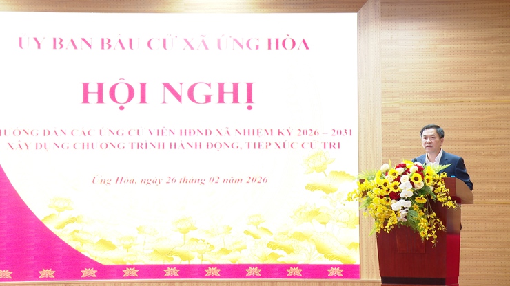 ỨNG HÒA HƯỚNG DẪN ỨNG CỬ VIÊN XÂY DỰNG CHƯƠNG TRÌNH HÀNH ĐỘNG TRÌNH BÀY TẠI HỘI NGHỊ TIẾP XÚC CỬ TRI.- Ảnh 1.