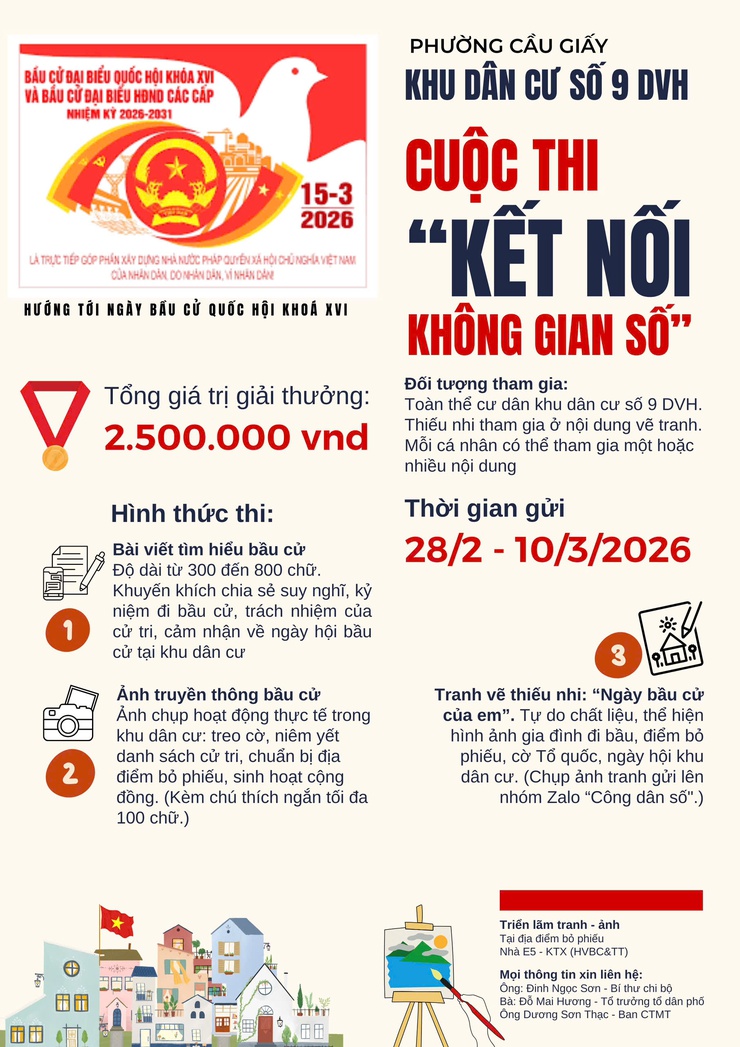 ĐỔI MỚI, SÁNG TẠO VỚI CUỘC THI "KẾT NỐI KHÔNG GIAN SỐ": ĐIỂM SÁNG TUYÊN TRUYỀN BẦU CỬ TẠI KHU DÂN CƯ SỐ 9 DỊCH VỌNG HẬU- Ảnh 1.