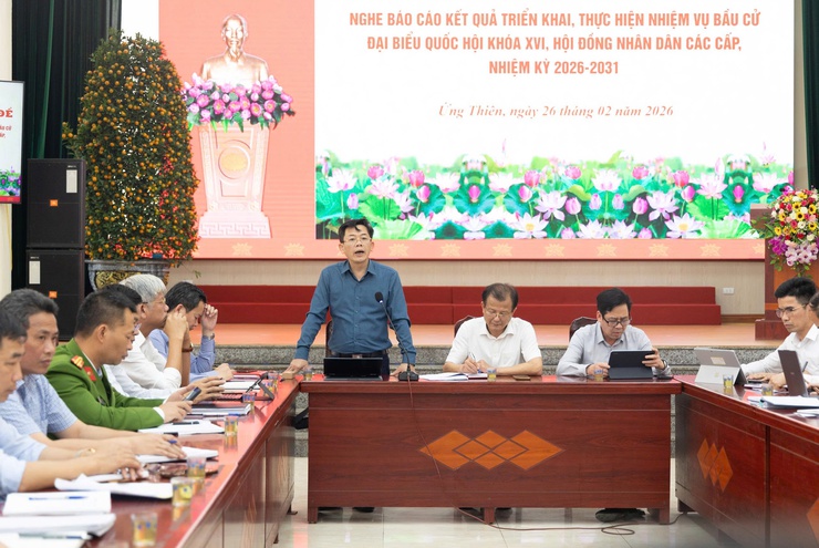 Ban Chấp hành Đảng bộ xã Ứng Thiên họp mở rộng nghe báo cáo công tác đón Tết Nguyên đán Bính Ngọ 2026 và chuẩn bị cao điểm triển khai bầu cử đại biểu Quốc hội khóa XVI và đại biểu HĐND các cấp nhiệm kỳ 2026-2031- Ảnh 2.