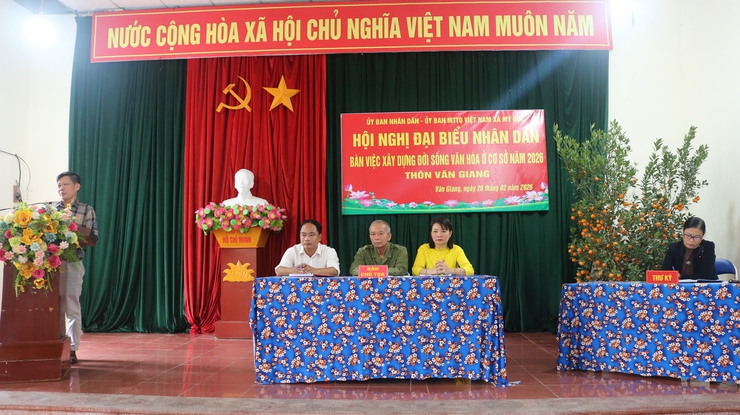 Thôn Văn Giang tổ chức hội nghị đại biểu nhân dân bàn về việc xây dựng đời sống văn hóa ở cơ sở năm 2026.- Ảnh 9.