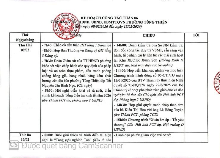 Kế hoạch công tác tuần 06, 07 năm 2026- Ảnh 1.