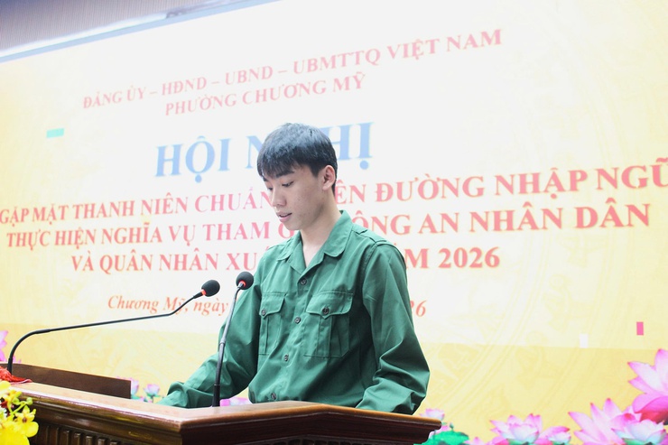 Chương Mỹ gặp mặt, động viên thanh niên lên đường nhập ngũ và quân nhân xuất ngũ năm 2026- Ảnh 15.