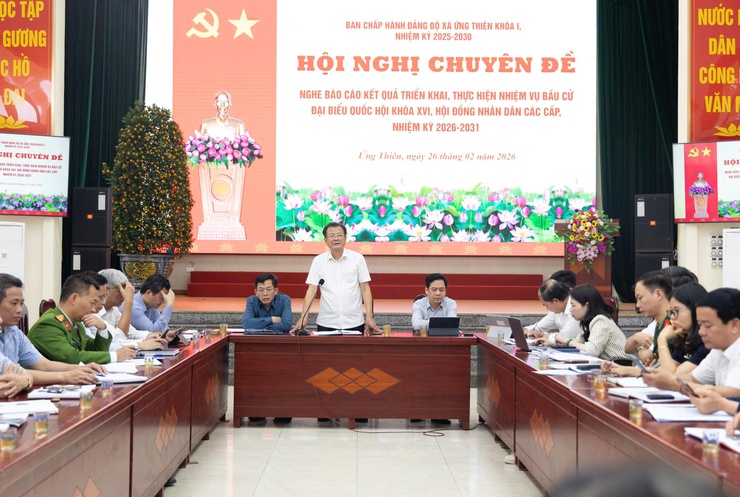 Ban Chấp hành Đảng bộ xã Ứng Thiên họp mở rộng nghe báo cáo công tác đón Tết Nguyên đán Bính Ngọ 2026 và chuẩn bị cao điểm triển khai bầu cử đại biểu Quốc hội khóa XVI và đại biểu HĐND các cấp nhiệm kỳ 2026-2031- Ảnh 1.