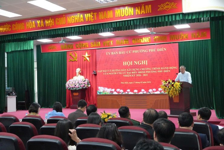 Hội nghị gặp mặt và hướng dẫn xây dựng chương trình hành động của người ứng cử Đại biểu HĐND phường Phú Diễn nhiệm kỳ 2026 - 2031- Ảnh 2.