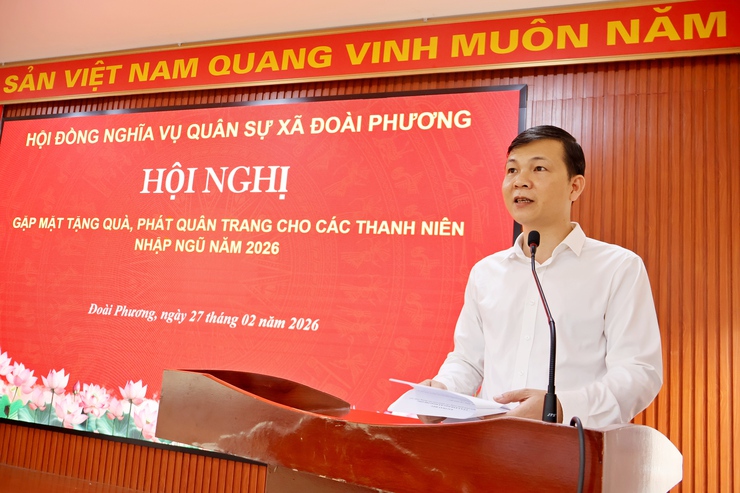 Xã Đoài Phương gặp mặt, tặng quà, phát quân trang và giao nhiệm vụ cho công dân nhập ngũ năm 2026- Ảnh 2.