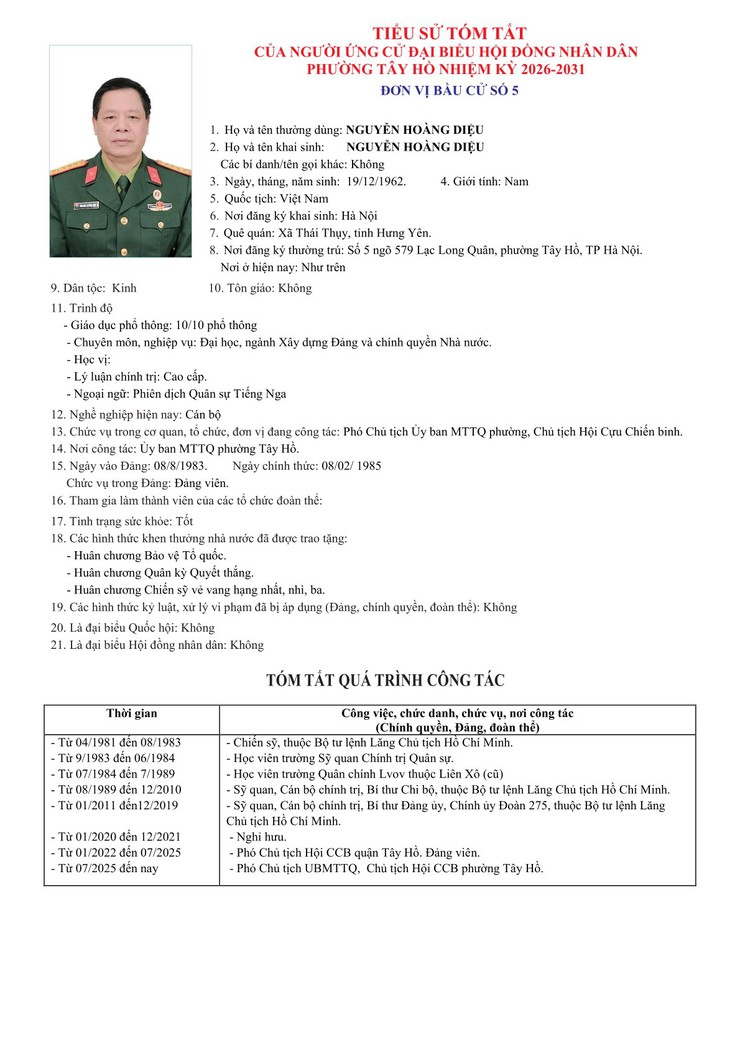Công khai Tiểu sử người ứng cử Đại biểu HĐND phường Tây Hồ, nhiệm kỳ 2026 - 2031- Ảnh 22.