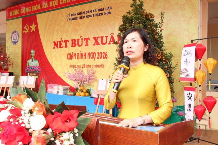 Trường Tiểu học Thạch Hòa tổ chức chương trình “Nét bút xuân” Xuân Bính Ngọ 2026- Ảnh 3.