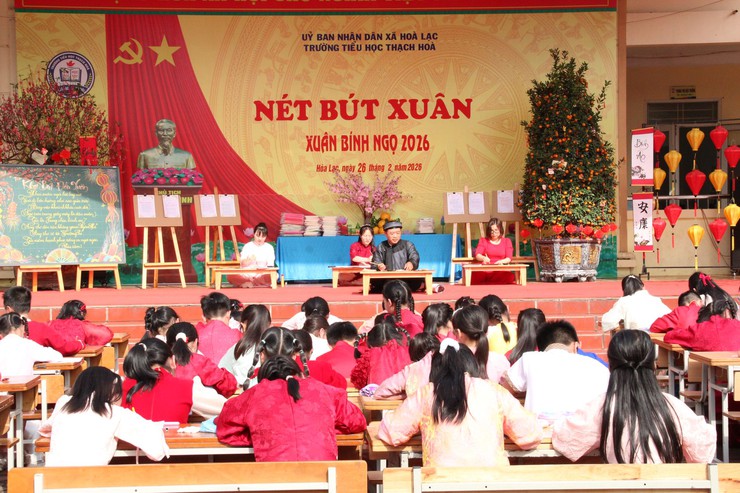 Trường Tiểu học Thạch Hòa tổ chức chương trình “Nét bút xuân” Xuân Bính Ngọ 2026- Ảnh 15.