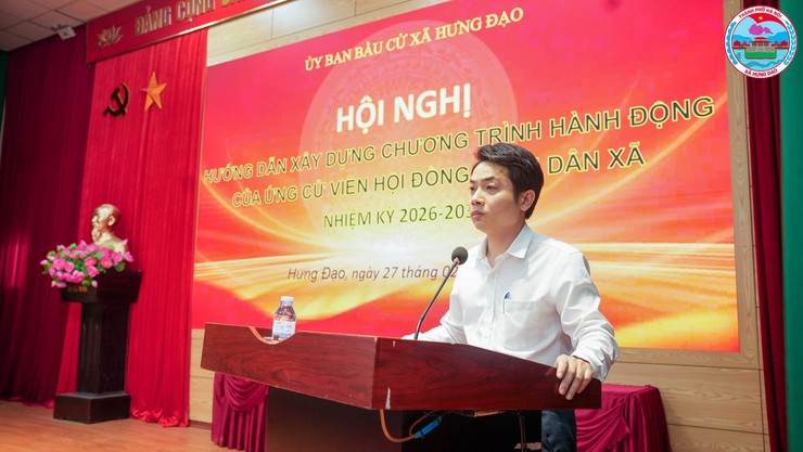 Ủy ban bầu cử xã Hưng Đạo tổ chức hội nghị hướng dẫn xây dựng chương trình hành động cho ứng cử viên HĐND nhiệm kỳ 2026 – 2031- Ảnh 3.