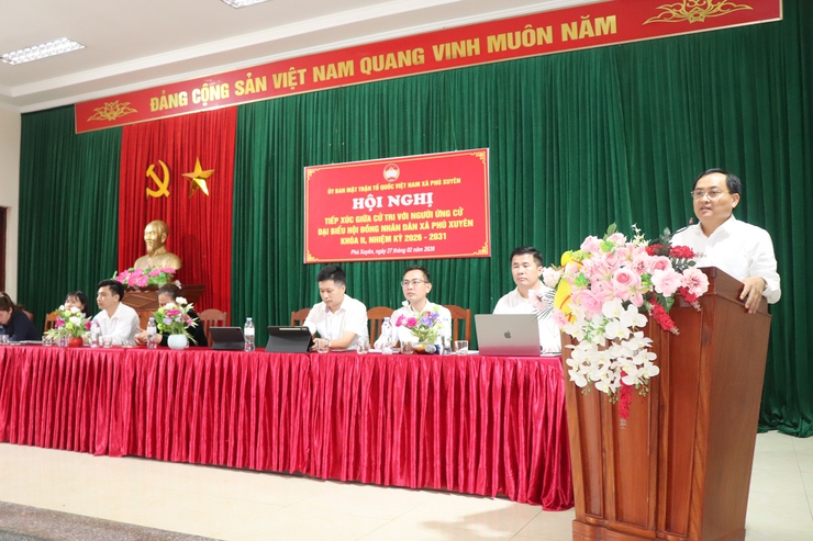 Hội nghị tiếp xúc cử tri với người ứng cử đại biểu HĐND xã tại đơn vị bầu cử số 6- Ảnh 4.