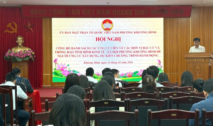 Khương Đình: Công bố danh sách ứng cử viên và thông báo tình hình kinh tế - xã hội của phường để người ứng cử xây dựng, dự kiến chương trình hành động- Ảnh 1.