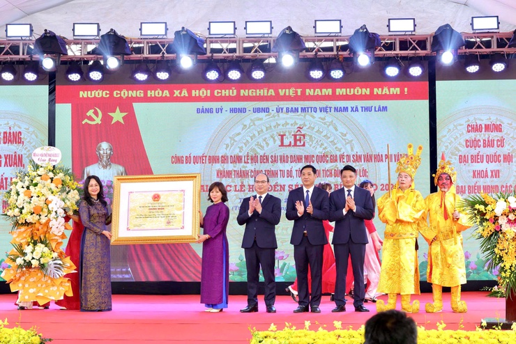 XÃ THƯ LÂM TỔ CHỨC LỄ ĐÓN NHẬN QUYẾT ĐỊNH DI SẢN VĂN HÓA PHI VẬT THỂ QUỐC GIA LỄ HỘI ĐỀN SÁI; KHÁNH THÀNH CÔNG TRÌNH TU BỔ, TÔN TẠO ĐÌNH THỤY LÔI VÀ KHAI MẠC LỄ HỘI ĐỀN SÁI XUÂN BÍNH NGỌ 2026- Ảnh 8.
