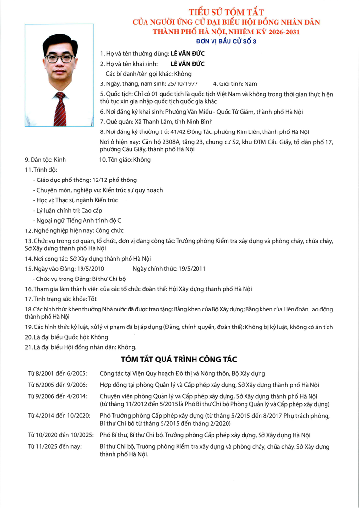 Niêm yết công khai danh sách chính thức và tiểu sử những người ứng cử Đại biểu HĐND thành phố Hà Nội nhiệm kỳ 2026 - 2031 đơn vị bầu cử số 3- Ảnh 3.