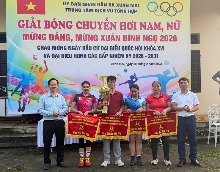 Sôi nổi giải bóng chuyền hơi mừng Đảng, mừng Xuân 2026 tại xã Xuân Mai- Ảnh 6.