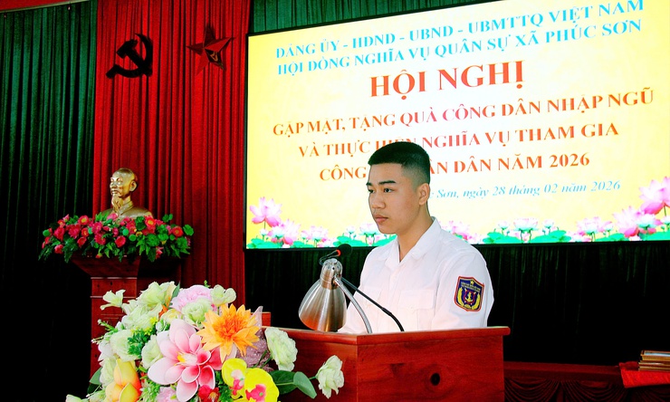 Xã Phúc Sơn tổ chức Hội nghị gặp mặt công dân nhập ngũ và thực hiện nghĩa vụ tham gia Công an nhân dân năm 2026- Ảnh 3.