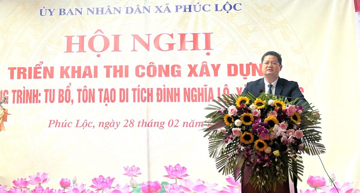 Bảo tồn giá trị truyền thống: Phúc Lộc tổ chức Hội nghị triển khai thi công xây dựng công trình tu bổ, tôn tạo di tích đình Nghĩa Lộ- Ảnh 1.