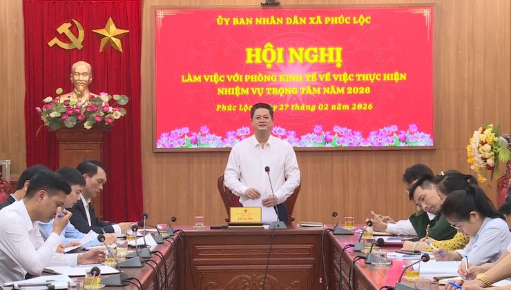 UBND xã tổ chức Hội nghị làm việc với phòng Kinh tế về việc thực hiện nhiệm vụ trọng tâm năm 2026- Ảnh 1.