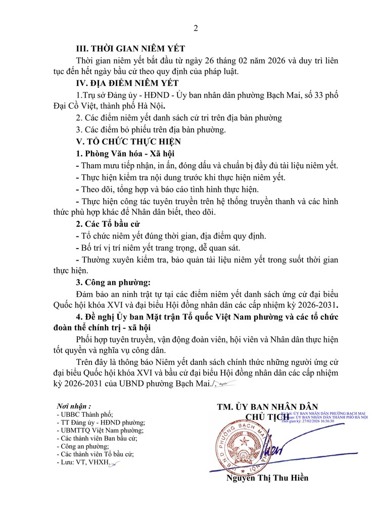 Thông báo niêm yết danh sách chính thức những người ứng cử đại biểu Quốc hội khóa XVI và bầu cử đại biểu Hội đồng nhân dân các cấp nhiệm kỳ 2026-2031- Ảnh 2.
