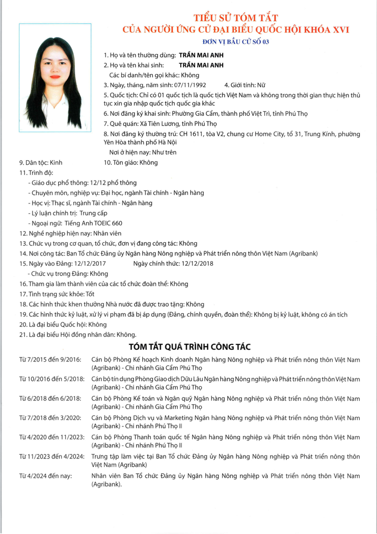 Niêm yết công khai danh sách chính thức và tiểu sử tóm tắt những người ứng cử Đại biểu Quốc hội khóa XVI ở đơn vị bầu cử số 03- Ảnh 3.