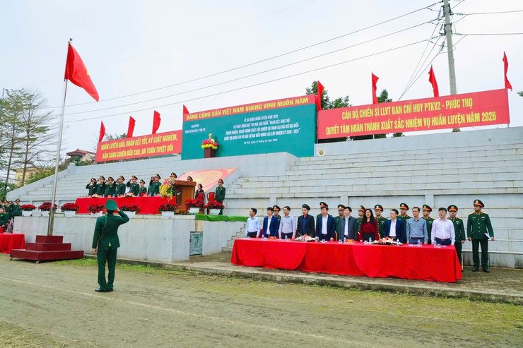 Ban Chỉ huy Quân sự xã Phú Nghĩa tham gia Lễ ra quân huấn luyện năm 2026- Ảnh 1.