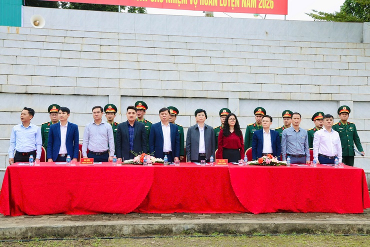 Ban Chỉ huy Quân sự xã Phú Nghĩa tham gia Lễ ra quân huấn luyện năm 2026- Ảnh 2.