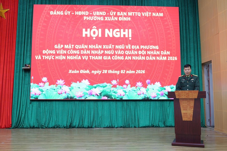Phường Xuân Đỉnh: gặp mặt quân nhân xuất ngũ và động viên công dân nhập ngũ năm 2026- Ảnh 2.