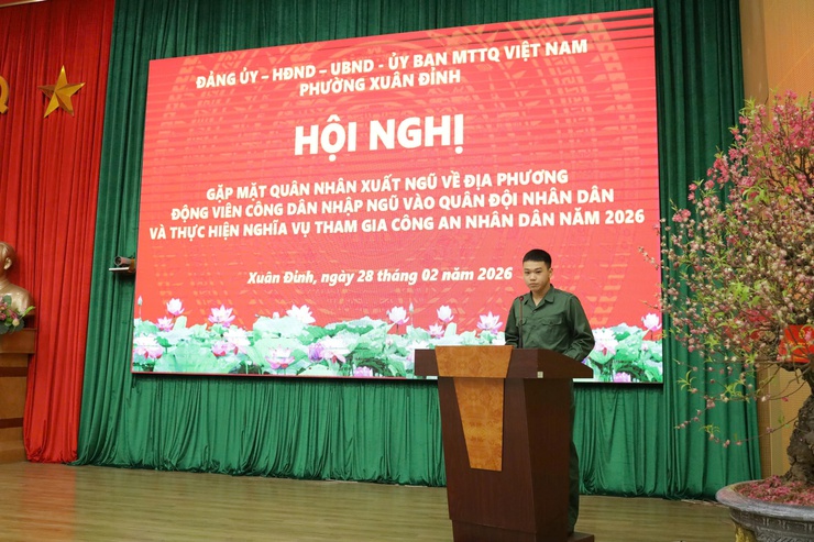 Phường Xuân Đỉnh: gặp mặt quân nhân xuất ngũ và động viên công dân nhập ngũ năm 2026- Ảnh 4.