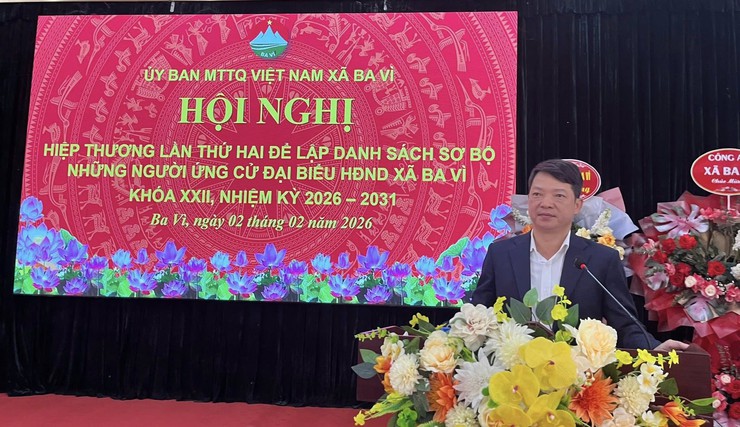 XÃ BA VÌ TỔ CHỨC HỘI NGHỊ HIỆP THƯƠNG LẦN THỨ HAI LẬP DANH SÁCH SƠ BỘ NGƯỜI ỨNG CỬ ĐẠI BIỂU HĐND XÃ BA VÌ KHOÁ XXII, NHIỆM KỲ 2026 – 2031- Ảnh 1.