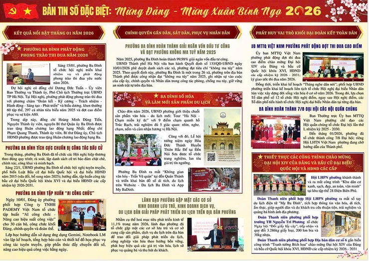 PHƯỜNG BA ĐÌNH RA MẮT BẢN TIN SỐ ĐẶC BIỆT "MỪNG ĐẢNG – MỪNG XUÂN BÍNH NGỌ 2026"- Ảnh 2.