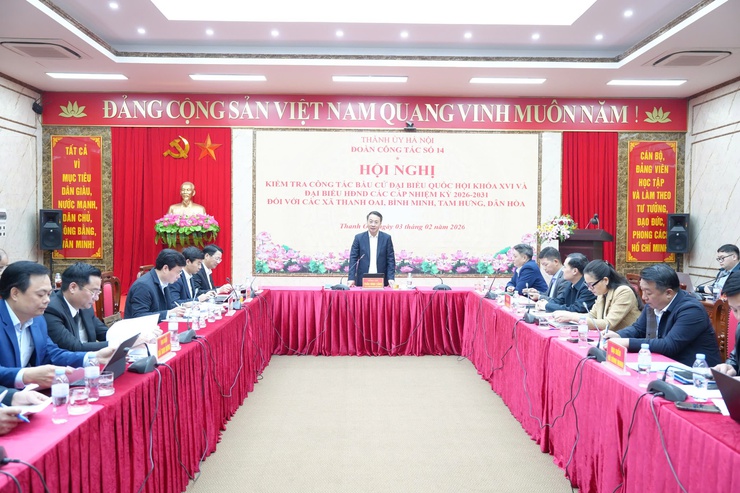 Đoàn công tác số 14 của Thành uỷ kiểm tra công tác bầu cử đại biểu Quốc hội khóa XIV và đại biểu HĐND các cấp nhiệm kỳ 2026-2031 đối với 4 xã Thanh Oai, Bình Minh, Tam Hưng, Dân Hòa- Ảnh 9.