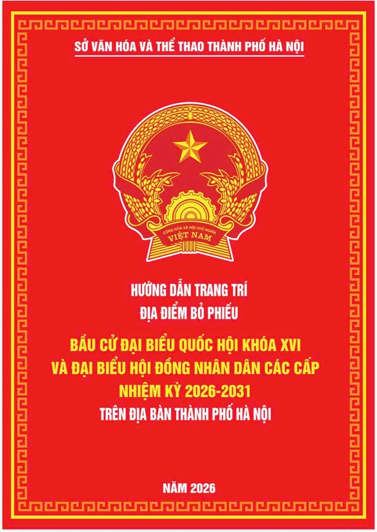 Hướng dẫn trang trí địa điểm bỏ phiếu bầu cử đại biểu Quốc hội khóa XVI và đại biểu HĐND các cấp nhiệm kỳ 2026- 2031.- Ảnh 1.