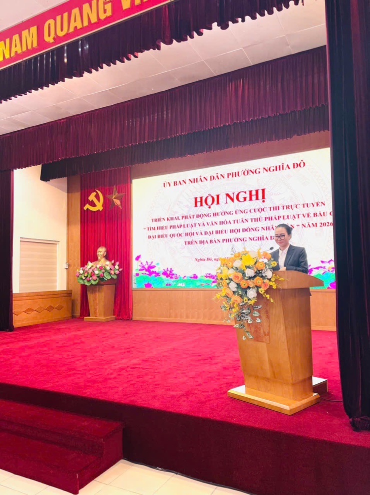 Phường Nghĩa Đô triển khai, phát động hưởng ứng Cuộc thi trực tuyến “Tìm hiểu pháp luật và Văn hóa tuân thủ pháp luật về bầu cử đại biểu Quốc hội và đại biểu Hội đồng nhân dân các cấp” năm 2026 trên địa bàn phường.- Ảnh 2.