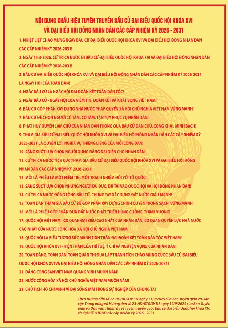 Hướng dẫn trang trí địa điểm bỏ phiếu bầu cử đại biểu Quốc hội khóa XVI và đại biểu HĐND các cấp nhiệm kỳ 2026- 2031.- Ảnh 2.