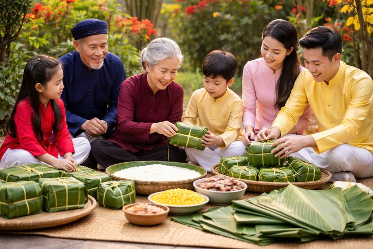 Tam Hưng tổ chức Hội thi gói bánh chưng, tặng quà "Tét sum vầy – Xuân yêu thương" mừng Xuân Bính Ngọ 2026- Ảnh 1.